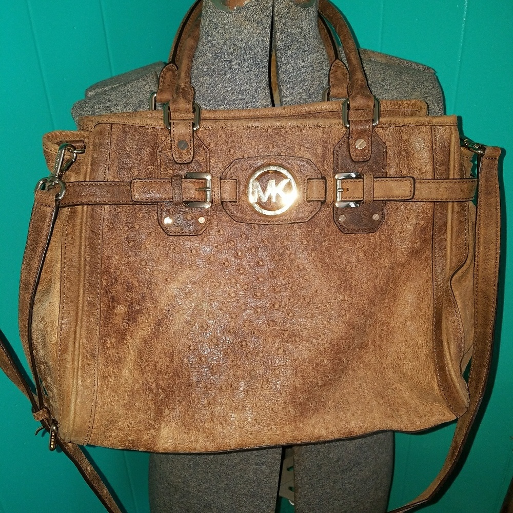 MK Hudson Ostrich leather bag